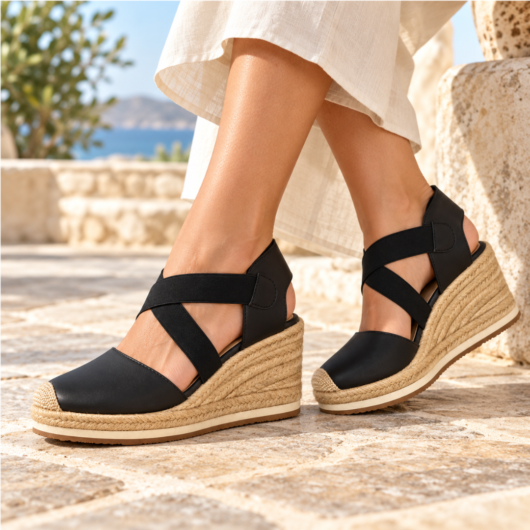 Sandalias Dulce María de cuña en yute