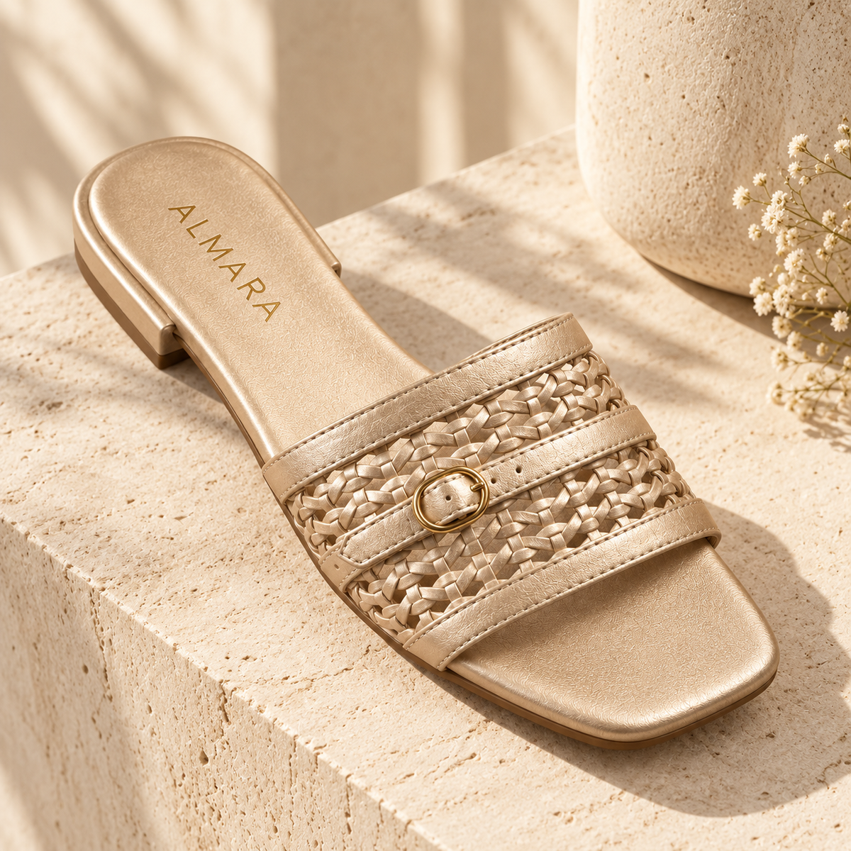 Sandalias planas Agata de tejido calado