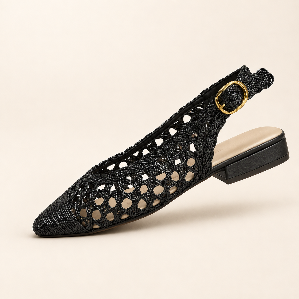 Sandalias Celine tipo canoa con doble hebilla dorada