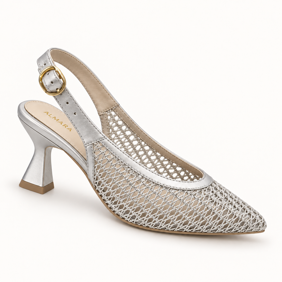 Tacones Regina de malla calada y punta fina