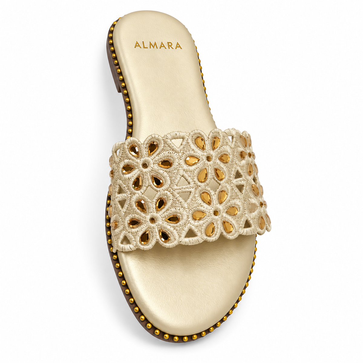 Sandalias planas Noa de diseño floral con brillos